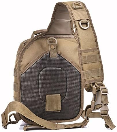 REEBOW GEAR Tactical Sling Bag Pack Military Rover Shoulder Sling Backpack Molle Assault Range Bag Everyday Carry Diaper Bag Day Pack Small Tan