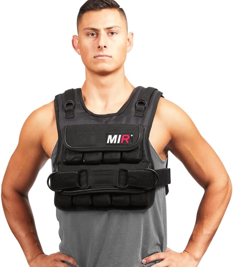 Weighted Vest for Men & Women - MiR Short Zippered 20-60lbs Iron Weight Training