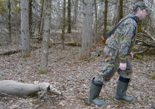 HME Economy Game Hunting Deer Drag Shoulder Strap Design with Rope for Dragging Adjustable Strap and Rope