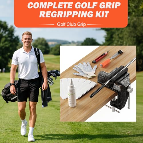 Green Small Bench Vise Golf Grip Kit with Tape & Solvent - Hibijou