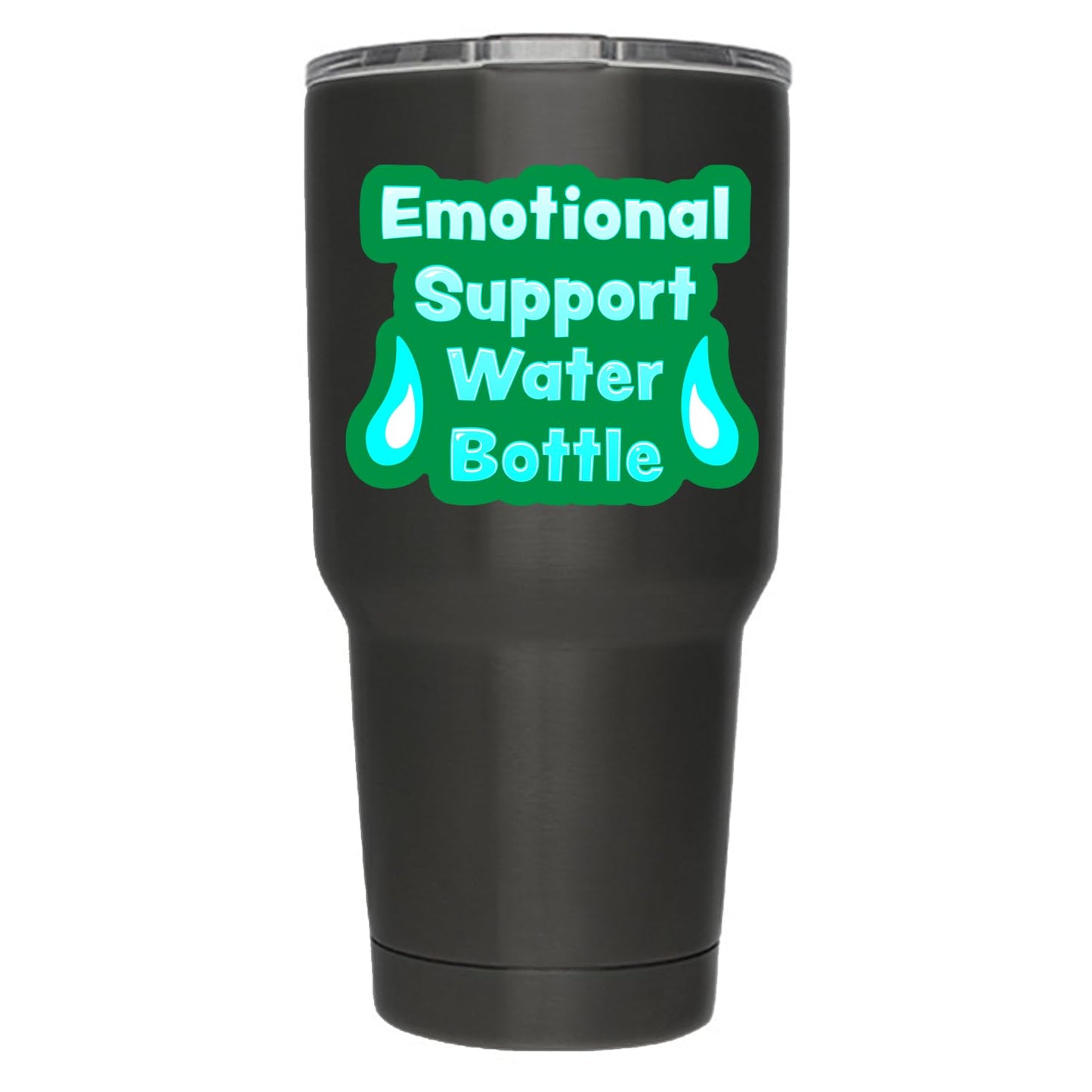 Emotional Support Water Bottle Vinyl Decal Stickers for Bottles, Cups, Tumblers, Mugs, Jugs, Hydro Flasks (Two Pack!) 2-4 x 3.25 Inch Decals - KCD3406 (Green)