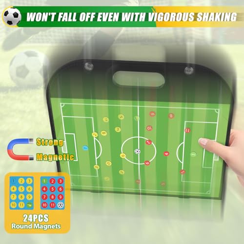 Soccer Coaching Board Kit - Foldable Magnetic Tactical Display with Carry Handle