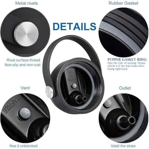 Straw Lid for Hydro Flask Wide Mouth 32 40 oz, Lids with Flexible Handle compatible with HydroFlask, Replacement Sports Flex Cap Wide Mouth Top