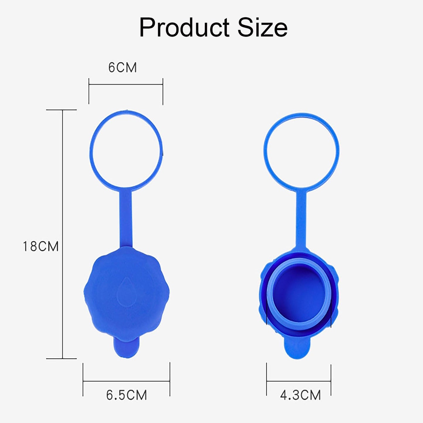 (6Pcs） 3 & 5 Gallon Water Jug Cap for 55mm Standard/Screw/Crown Tops Water Bottle,Non-Spill & Leak Free,Reusable Food Grade Silicone Replacement Cap