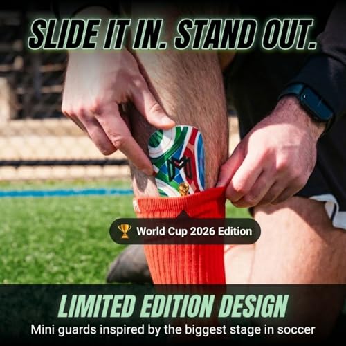 Mini Shin Guards for Soccer - Tiny Shin Pads Men Women Teens - World Cup Variation
