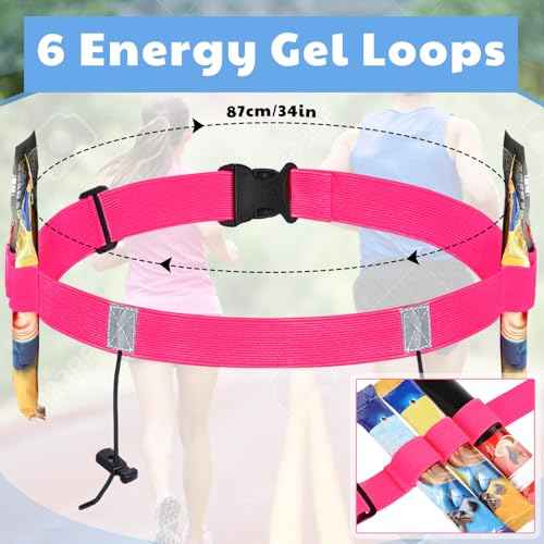 JOVITEC 2 Pieces Race Number Belt with 6 Gel Loops for Running Cycling Triathlon Marathon