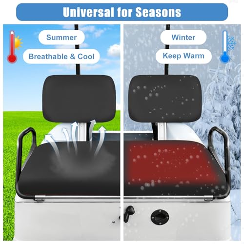 Golf Cart Seat Covers Set for Yamaha G22 G19 G16 G14 G11 G9 G8 G2 Club Car DS Pre-2000 Black