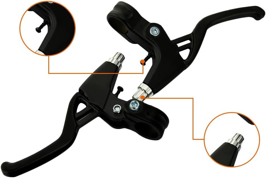Universal Aluminum Alloy Brake Levers for Mountain & Road Bikes - 22mm Diameter (Black)