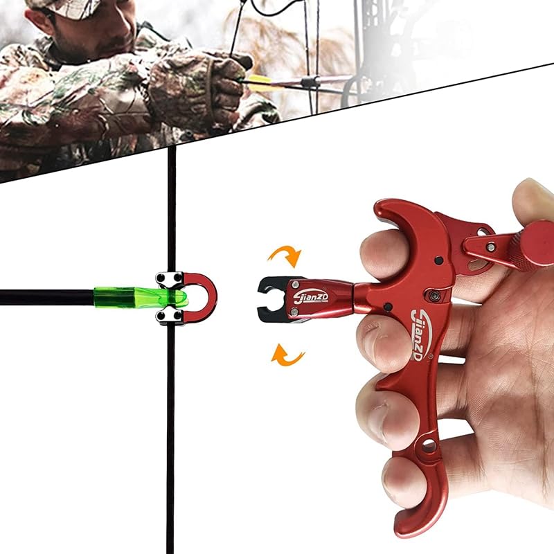 JIANZD Bow Release for Compound Bow, Archery Release 360° Rotatable Thumb Release for Compound Bow