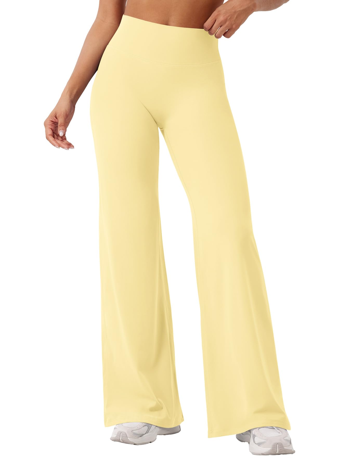 YEOREO Workout Leggings Womens No Front Seam Straight Leggings 31.5" High Waist Buttery Eddiy Gym Yoga Pants Butter Yellow XXS