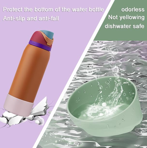 Silicone Boot for Owala Water Bottle 32 oz, Anti-Slip Protective Sleeve for FreeSip/Twist/Flip Water Bottles, BPA Free, Bottom Bumper Cover Protects water bottles from scratches (White, 32oz)