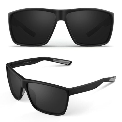 Ukoly Polarized Sports Sunglasses For Men Women,Sports Sunglasses For Baseball Running Cycling TR90 Frame UV400 Protection Black