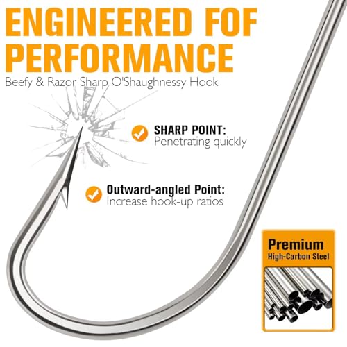 2# Stainless Steel Forged Saltwater Fishing Hooks 100pcs - O'Shaughnessy Trolling & Inshore
