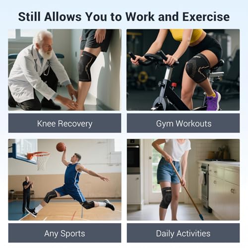 Copper Knee Braces for Men & Women ? Knee Compression Sleeves for Pain Relief, Arthritis, Sports and Recovery
