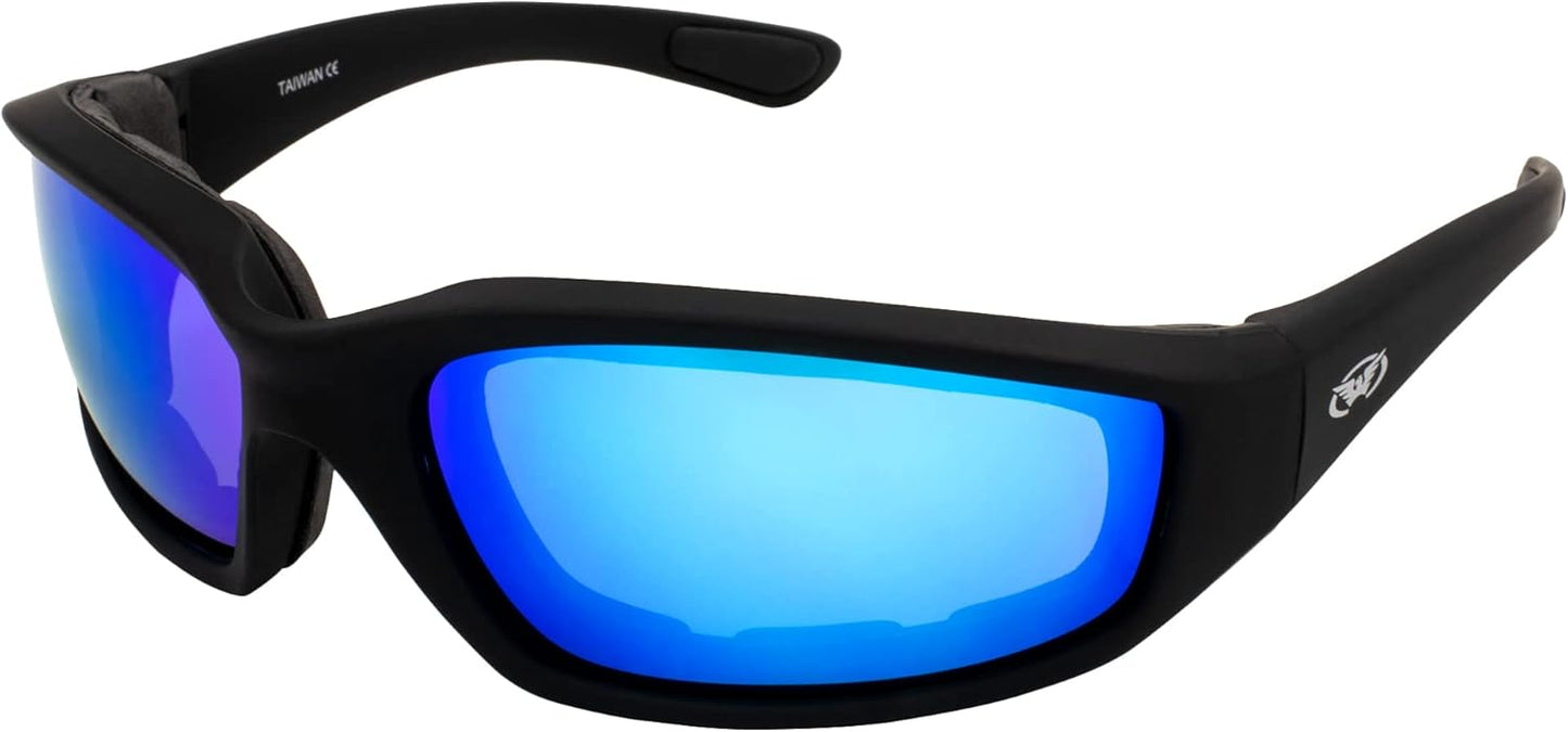 Global Vision Eyewear Black Frame Kickback Riding Glasses with GT Lenses