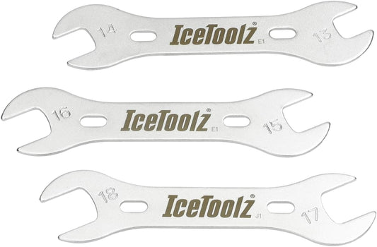 Icetoolz Bicycle Cone Wrench Repair Tools 3 Piece Set | 13mm - 18mm | Combo Set of Cone Wrenches