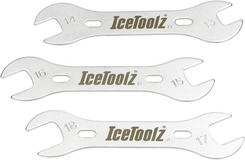 Icetoolz Bicycle Cone Wrench Repair Tools 3 Piece Set | 13mm - 18mm | Combo Set of Cone Wrenches