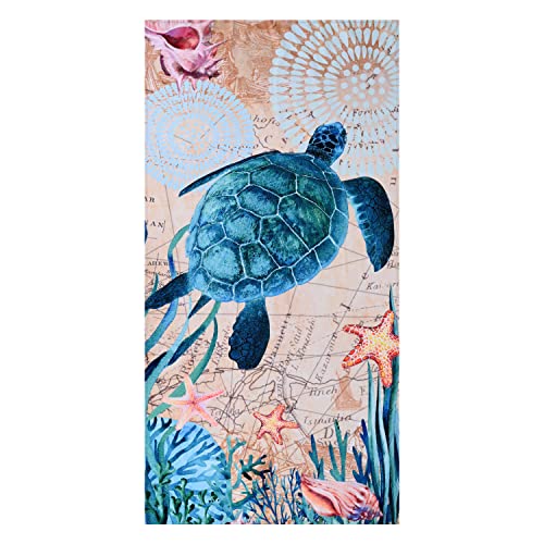 Sea Turtle Beach Towel - Oversized Microfiber Quick Dry Sand-Free 30x60 Inches - Perfect for Pool, Swim, Bath, Yoga, Gift
