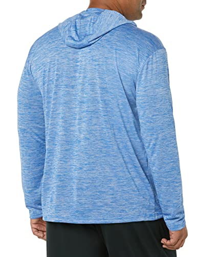 X-Large Royal Blue Heather Hooded Long Sleeve Technical Shirt for Water & Sun Protection
