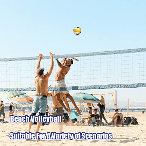 Magicorange Official Size 5 Volleyball Set - Blue & Yellow, 6 Pack with Pump & Mesh Bag