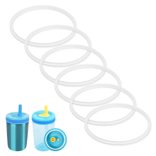 6pcs Replacement Rubber Gaskets for Zak Designs Kelso 15 oz, Leak Proof Silicone Cup Lid Gasket Sealing Ring Accessory for Zak Water Bottle, BPA-Free