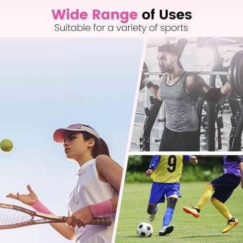 3rd Gen Hot Pink Pre Wrap Athletic, 4 Pack Prewrap Athletic Tape for Hair Soccer, Sports Pre-Wrap Headbands Foam Underwrap Bandage