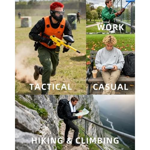Men's Lightweight Quick-Dry Tactical Pants, Water Resistant Hiking Pants with Pockets for Outdoor & Work (No Belt)