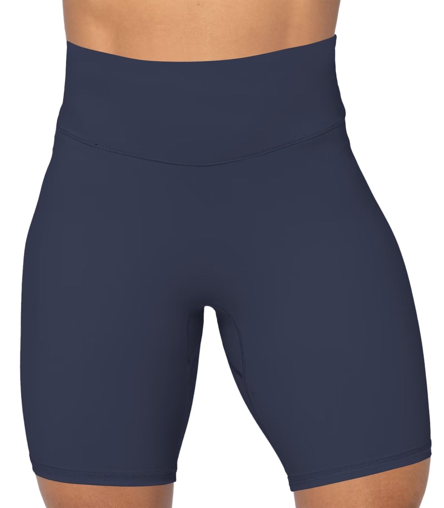 Sunzel No Front Seam High Waist Biker Shorts for Women, Squat Proof Yoga Workout Gym Bike Shorts 8" Inseam Ash Blue Medium