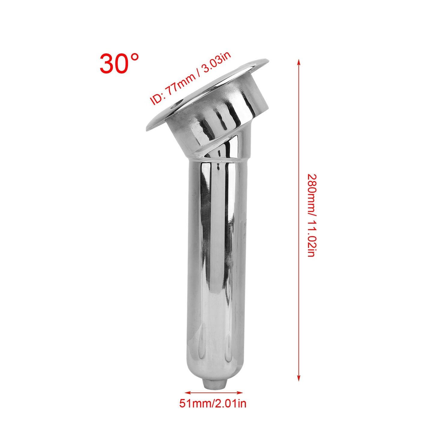 Generic Heavy Duty Stainless Steel Deluxe Rod Holders, 2 in 1 Flush Mount Fishing Rod Pole Holders, 0 15 30 Degree Boat Fishing Rod Cup Holder 280mm Round Top Cup Holder for Yacht Ship