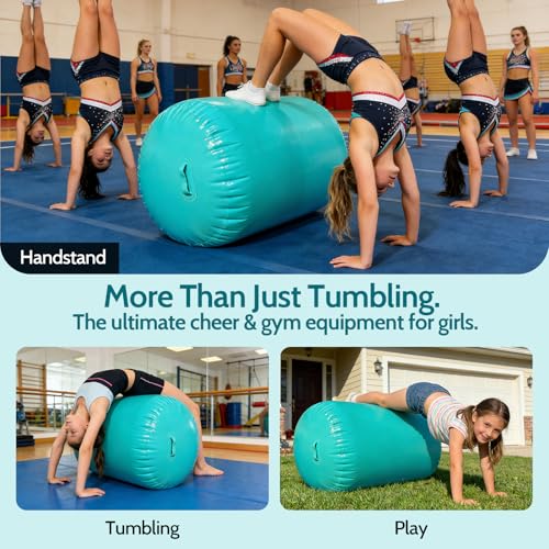 Inflatable Gymnastics Barrel for Back Handspring Training - Purple, 47.2x23.6 Inches