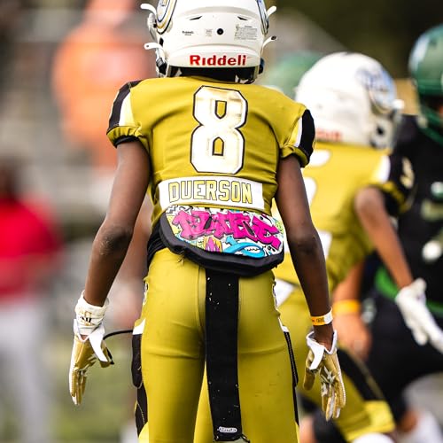Battle Sports Kids & Adults Novelty Football Back Plate - Chrome Skulls Variation
