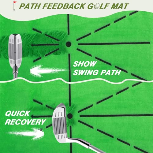 Golf Practice Net with Swing Mat 10x7FT Indoor Outdoor Chipping Targets