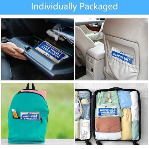 Disposable Urinal Bag, Portable Urine Bag, Portable toilet for adults, Unisex Urinal Bag for Men Women Children, Emergency pee/wee bags, vomit bags for Car, Traffic Jams, Camping, Travel (Blue, 12)