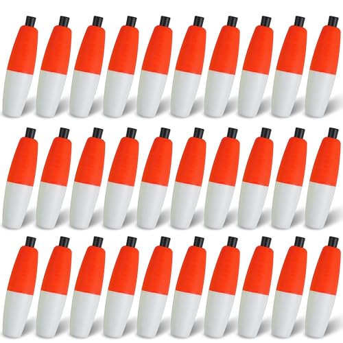 Red White 30PCS Fishing Bobbers Floats Peg Floats Foam Cigar Catfish Floats Slip Bobbers