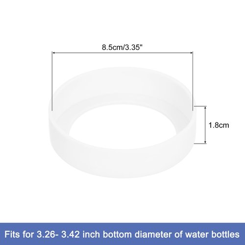 uxcell 4pcs Water Bottle Boot, Protective Silicone Boot Sleeve Non Slip Bottom Cover Bumper for Water Bottles Mug Tumbler Clear(85mm)