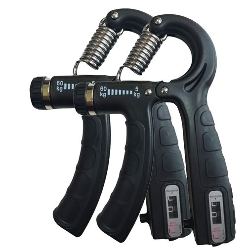 PCSCER 2 Pack Hand Grip Strength Trainer for Muscle Building with Counter, Adjustable Resistance 10-130 lbs, Wrist Forearm strengthener Finger strengthener (Black)