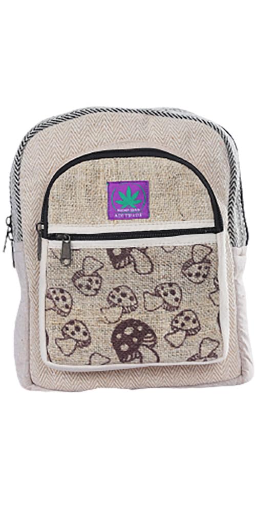Hemp MINI backpack, Handmade & stylish Travel backpack with adjustable straps, Made by Nepali artist for adults
