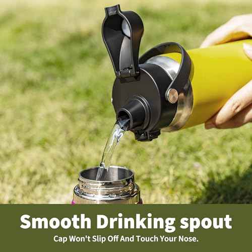 Auto Spout Lid for Yeti Rambler 12/18/26/36/64 oz Water Bottle, Replacement Lids for YETI Rambler Bottle Chug Cap with Flexible Handle, BPA Free