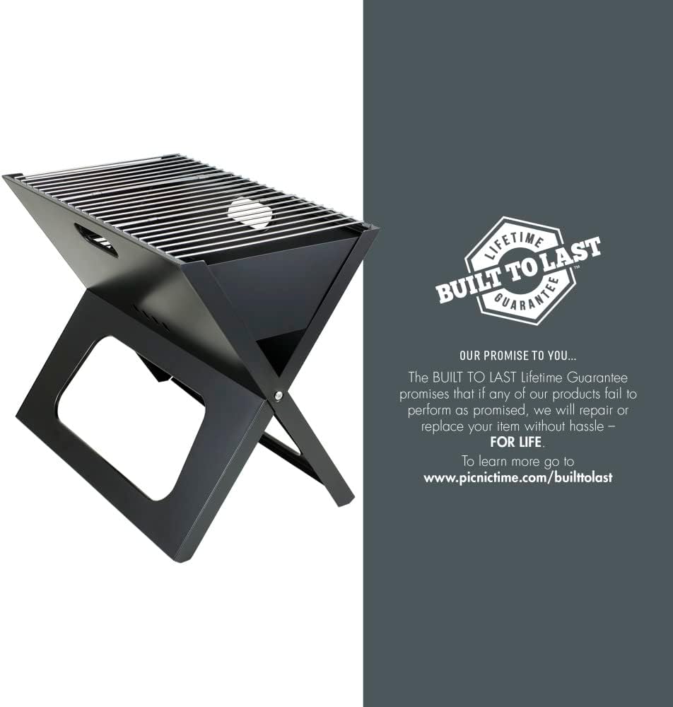 PICNIC TIME NCAA Colorado State Rams X-Grill Portable Grill - Camping Grill - Small Charcoal Grill for Tailgating