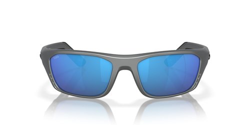 Costa Man Sunglasses Matte Gray Frame, Blue Mirror Lenses, 57MM