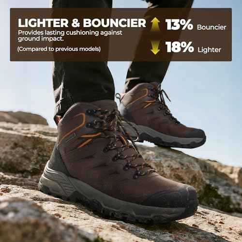 NORTIV 8 Men's Waterproof PRO Hiking Boots Outdoor Lightweight Non-Slip Arch Support Trekking Camping Ankle Boots Armadillo Update
