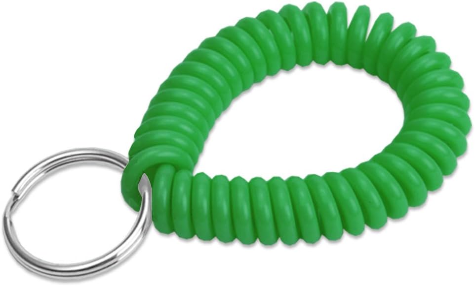 ucky Line 2” Spiral Wrist Coil with Steel Key Ring, Flexible Wrist Band Key Chain Bracelet, Stretches to 12”, Purple, 10 Pack (41065)