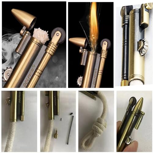 Antique Brass Rope Lighter - Windproof Metal Shepherd's Survival Camping Tool