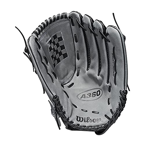 Wilson 14 Inch Slowpitch Softball Glove - Right Hand Throw, Black/Grey Web
