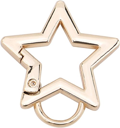 Gun Color Star Shaped Stainless Steel Keychain Clip Carabiner Snap Hook Holder Star Carabiner Hook Clip Key Holder Carabiner Clip for Keys and Wallet with Key Chain Rings,Keychain Carabiner Accessory