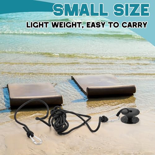 Floating Water Mat Tether Kit with 16ft Bungee Cord & Grommet - Watercraft Anchor Accessories