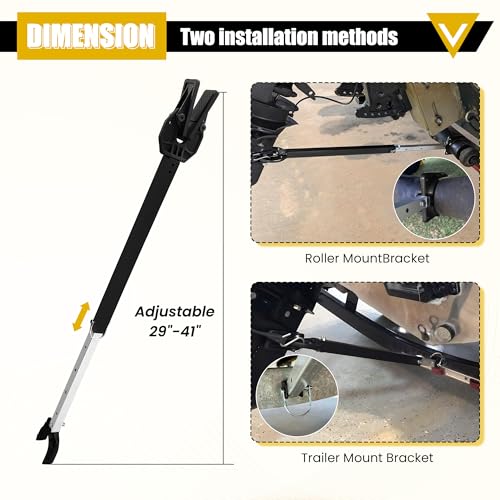 TENGBASE Matte Black Adjustable Boat Transom Saver with Heavy-Duty Heads