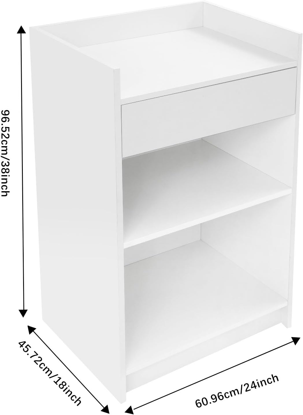 Podium Stand with Drawer and Shelf, Checkout Counter Cash Register Restaurant Hostess Wood Lectern, Church Pulpit with Storage, 24" W X 38" H X 18" D (Brown)