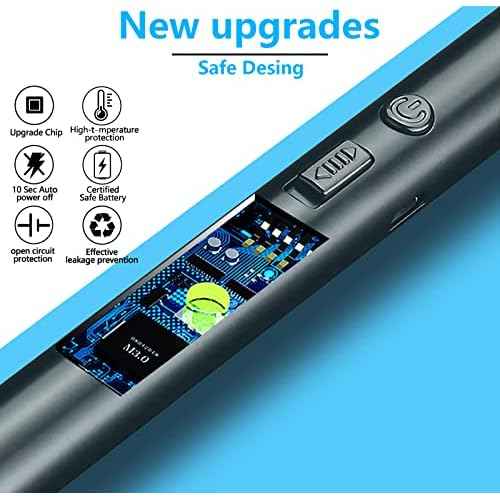 Electric Candle Lighter Plasma Flameless Arc Windproof 360¡Æ Long Neck Flexible with LED Power Display Lighters for Candle for BBQ, Grill, Camping, Fireplace, Stove