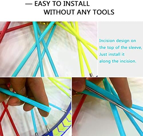 36 pcs Wheel Rim Spoke Covers, Keenso Motocross Rims Off Road Guard Wraps Kit Motorcycle Covers Wrap Decor Protector For Universal Motocross Dirt Bike(Green)